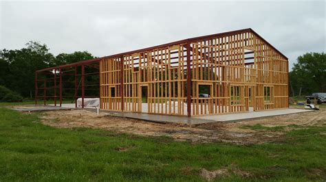 wood framing metal building